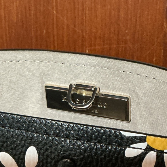 kate spade Black Daisy Print Shoulder Bucket Bag - Picture 6 of 9